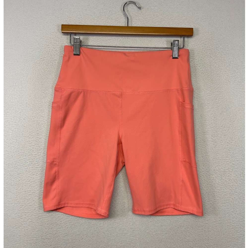 Athletic Gym RBX Women Medium Peach High Waisted Pocket Biker Shorts